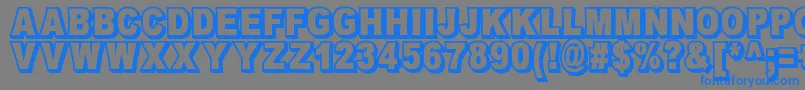 OmniblackOutlineDemo Font – Blue Fonts on Gray Background