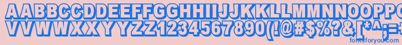 OmniblackOutlineDemo-fontti – siniset fontit vaaleanpunaisella taustalla