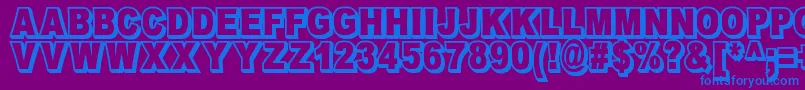 Шрифт OmniblackOutlineDemo – синие шрифты на фиолетовом фоне