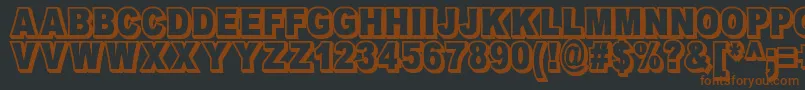 OmniblackOutlineDemo-fontti – ruskeat fontit mustalla taustalla