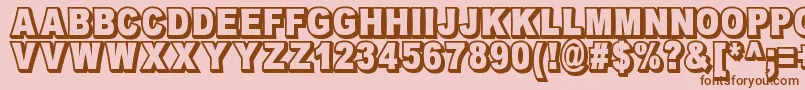 フォントOmniblackOutlineDemo – ピンクの背景に茶色のフォント