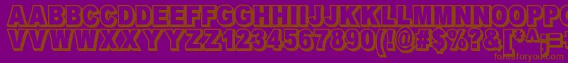 OmniblackOutlineDemo-Schriftart – Braune Schriften auf violettem Hintergrund