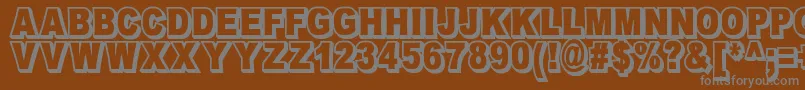 Шрифт OmniblackOutlineDemo – серые шрифты на коричневом фоне