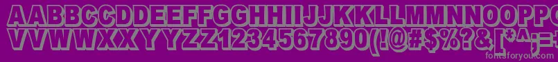 フォントOmniblackOutlineDemo – 紫の背景に灰色の文字
