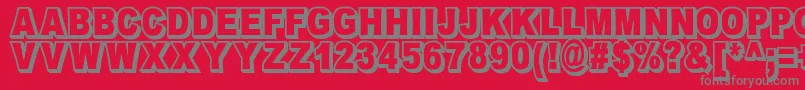 Шрифт OmniblackOutlineDemo – серые шрифты на красном фоне