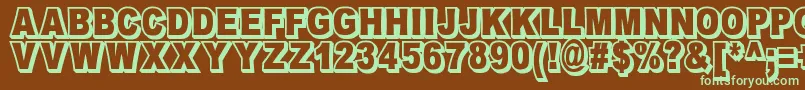 Шрифт OmniblackOutlineDemo – зелёные шрифты на коричневом фоне
