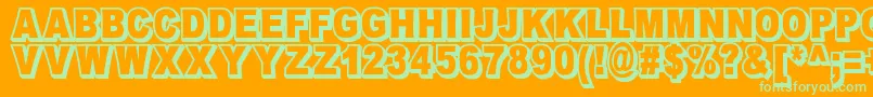 OmniblackOutlineDemo Font – Green Fonts on Orange Background