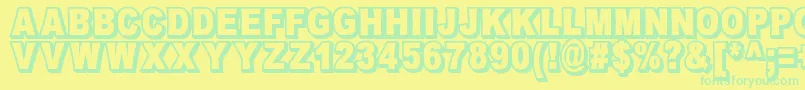 フォントOmniblackOutlineDemo – 黄色い背景に緑の文字