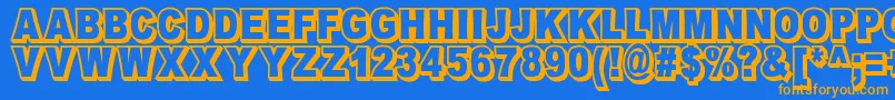 OmniblackOutlineDemo Font – Orange Fonts on Blue Background