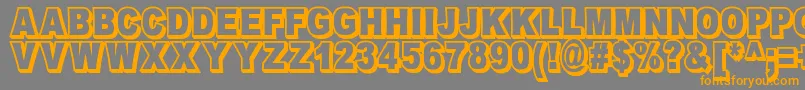 Шрифт OmniblackOutlineDemo – оранжевые шрифты на сером фоне