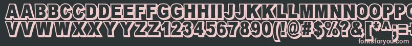 OmniblackOutlineDemo-fontti – vaaleanpunaiset fontit mustalla taustalla