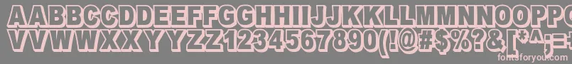 OmniblackOutlineDemo-fontti – vaaleanpunaiset fontit harmaalla taustalla