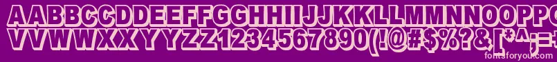OmniblackOutlineDemo-fontti – vaaleanpunaiset fontit violetilla taustalla