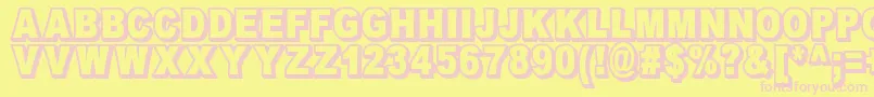 OmniblackOutlineDemo Font – Pink Fonts on Yellow Background