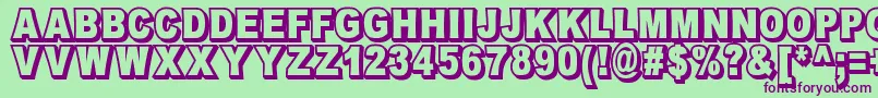 Шрифт OmniblackOutlineDemo – фиолетовые шрифты на зелёном фоне