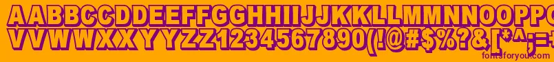 Шрифт OmniblackOutlineDemo – фиолетовые шрифты на оранжевом фоне