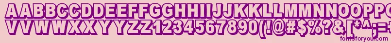 フォントOmniblackOutlineDemo – ピンクの背景に紫のフォント