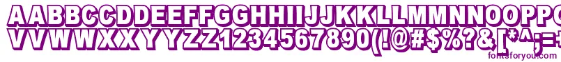 OmniblackOutlineDemo-fontti – violetit fontit valkoisella taustalla