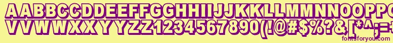 Шрифт OmniblackOutlineDemo – фиолетовые шрифты на жёлтом фоне