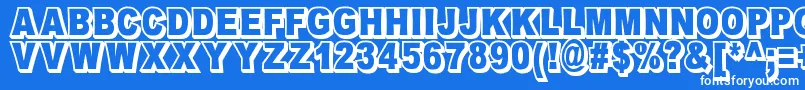 Шрифт OmniblackOutlineDemo – белые шрифты на синем фоне