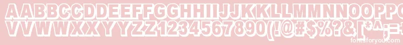 フォントOmniblackOutlineDemo – ピンクの背景に白い文字