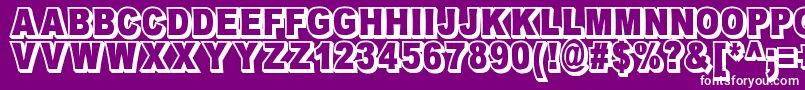 Шрифт OmniblackOutlineDemo – белые шрифты на фиолетовом фоне