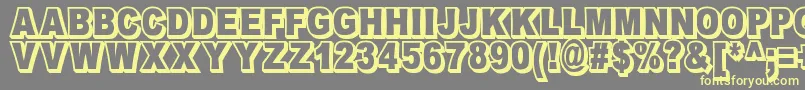 OmniblackOutlineDemo-Schriftart – Gelbe Schriften auf grauem Hintergrund