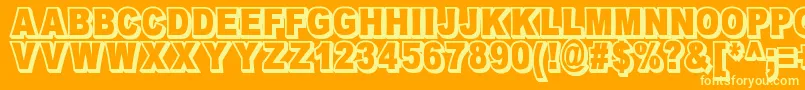 Шрифт OmniblackOutlineDemo – жёлтые шрифты на оранжевом фоне
