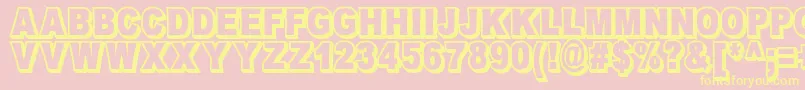 Шрифт OmniblackOutlineDemo – жёлтые шрифты на розовом фоне