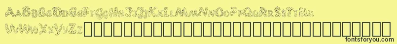 Popcornebo Font – Black Fonts on Yellow Background