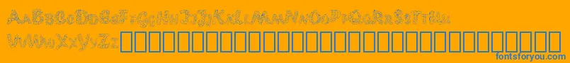 Popcornebo-Schriftart – Blaue Schriften auf orangefarbenem Hintergrund