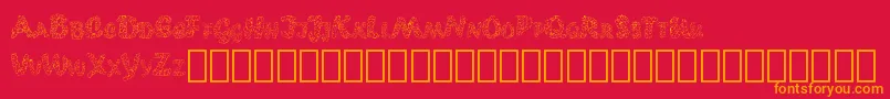 Popcornebo Font – Orange Fonts on Red Background