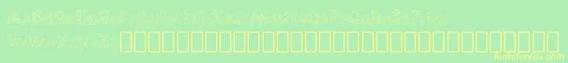 Popcornebo Font – Yellow Fonts on Green Background