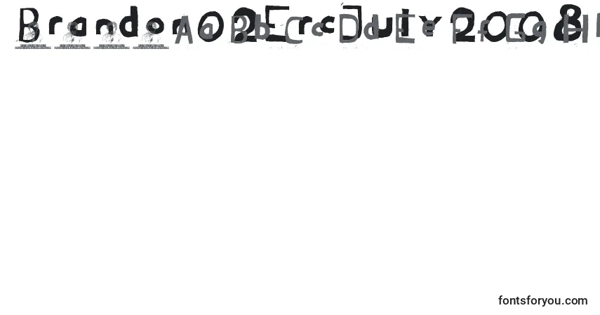 Czcionka Brandon02ErcJuly2008 – alfabet, cyfry, specjalne znaki