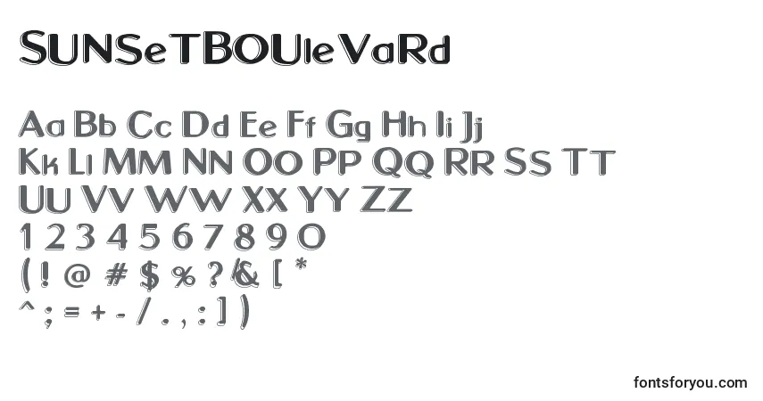 SunsetBoulevard Font – alphabet, numbers, special characters