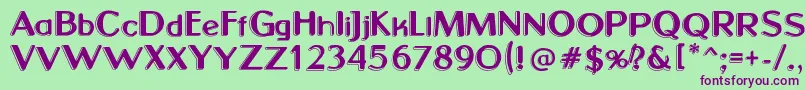 SunsetBoulevard Font – Purple Fonts on Green Background