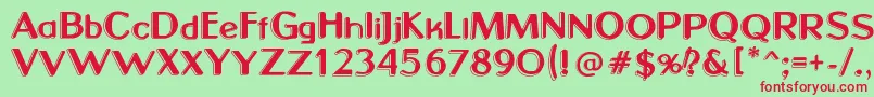 SunsetBoulevard Font – Red Fonts on Green Background
