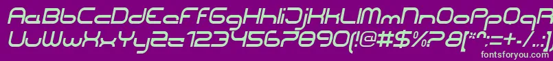 Weitere Informationen zur CentreforwardItalic-Schriftart CentreforwardItalic-Schriftart – Grüne Schriften auf violettem Hintergrund