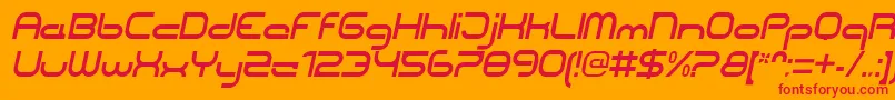 CentreforwardItalic Font – Red Fonts on Orange Background