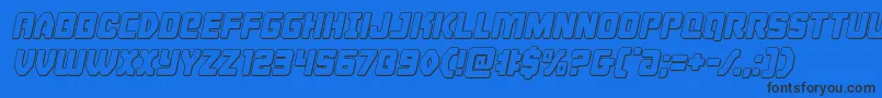 Cyborgroosteroutital Font – Black Fonts on Blue Background