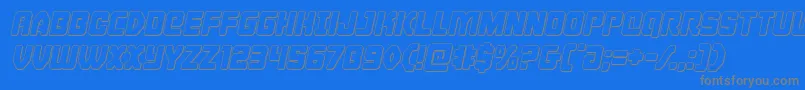 Cyborgroosteroutital Font – Gray Fonts on Blue Background