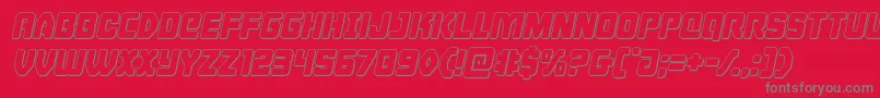 Cyborgroosteroutital Font – Gray Fonts on Red Background