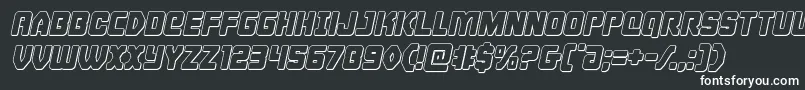 Cyborgroosteroutital-fontti – valkoiset fontit mustalla taustalla