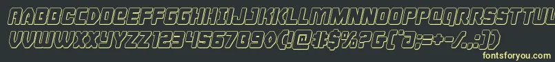 Cyborgroosteroutital Font – Yellow Fonts on Black Background