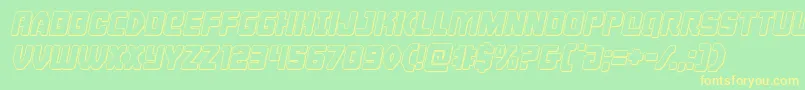 Cyborgroosteroutital Font – Yellow Fonts on Green Background