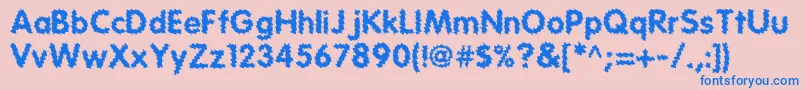 Tear Font – Blue Fonts on Pink Background