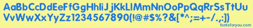 Tear Font – Blue Fonts on Yellow Background