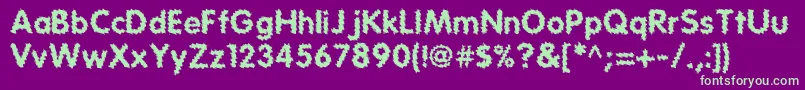 Tear Font – Green Fonts on Purple Background