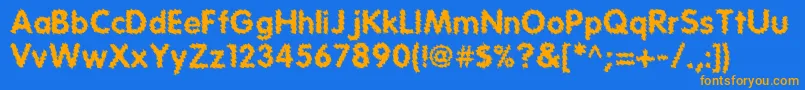 Tear Font – Orange Fonts on Blue Background