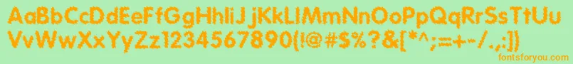 Tear Font – Orange Fonts on Green Background